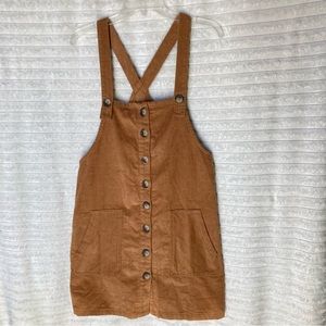 Derek Heart Orange Brown Overall Dress